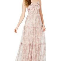 Adrianna Papell Women's Dress Blush Pink Size 4 Maxi Tiered Chiffon 229 558 Photo