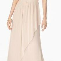 Adrianna Papell Womens Halter Blush Pink Size 4 Chiffon Lace Gown 179- 467 Photo