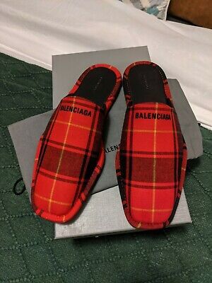 Balenciaga Tartan Flannel Cosy Mule 