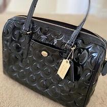 coach black patent leather purse