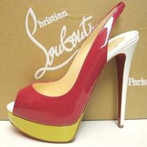 Christian Louboutin Lady Peep Sling 150 Patent Platform Heels ...  