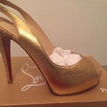 christian louboutin pumps Tan patent leather block heels ...