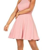 City Studio Dress Blush Pink Size 9 Junior a-Line Halter Lace Back 69 145 Photo