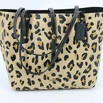 coach leopard market tote