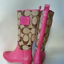 coach tristee rain boots pink