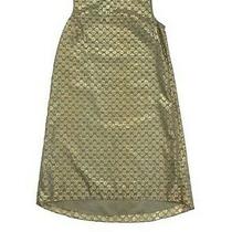Erin Fetherston Holiday Olive/gold Shimmer Polka Dot Sheath Dress 2 Photo