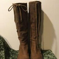 Frye Camilla Tall Brown High Leather Faux Fur Boots10 Photo