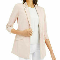 Inc Women's Jacket Blush Pink Size Xs Notch Collar Ruched Sleeve 79- 042 Photo