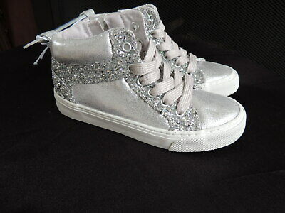 girls silver high top sneakers