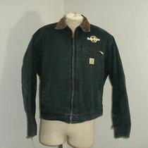 Vintage Carhartt Black Detroit Jacket Sz 48 Distressed J01 Blk Usa Made Mens Photo