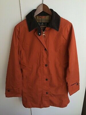 barbour orange rain jacket